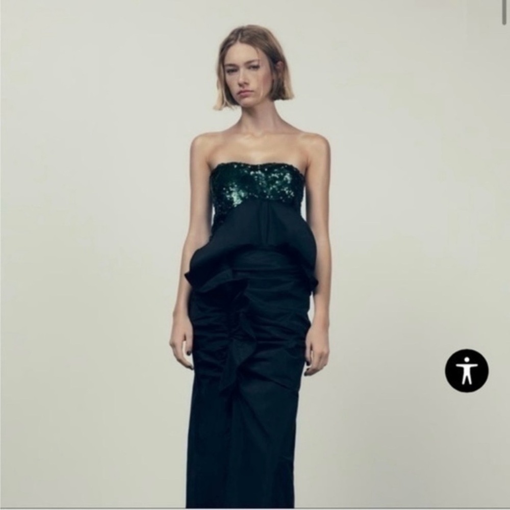 Zara ruffled midi skirt